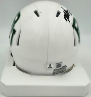 Mike Singletary Autographed Baylor Bears White Speed Mini Helmet (Smudged) Beckett BAS Witness #4W454730