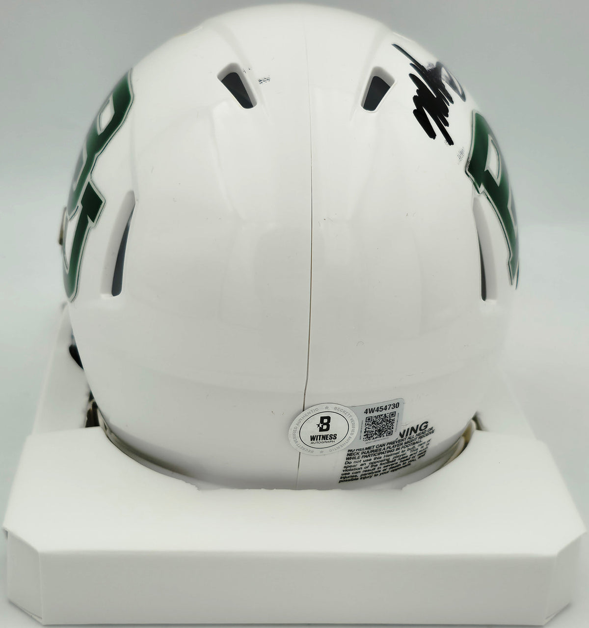 Mike Singletary Autographed Baylor Bears White Speed Mini Helmet (Smudged) Beckett BAS Witness #4W454730