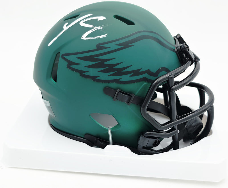 LeSean McCoy Autographed Philadelphia Eagles Rave Green Speed Mini Helmet Beckett BAS Witness #2W102574