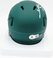 LeSean McCoy Autographed Philadelphia Eagles Rave Green Speed Mini Helmet Beckett BAS Witness #2W102574