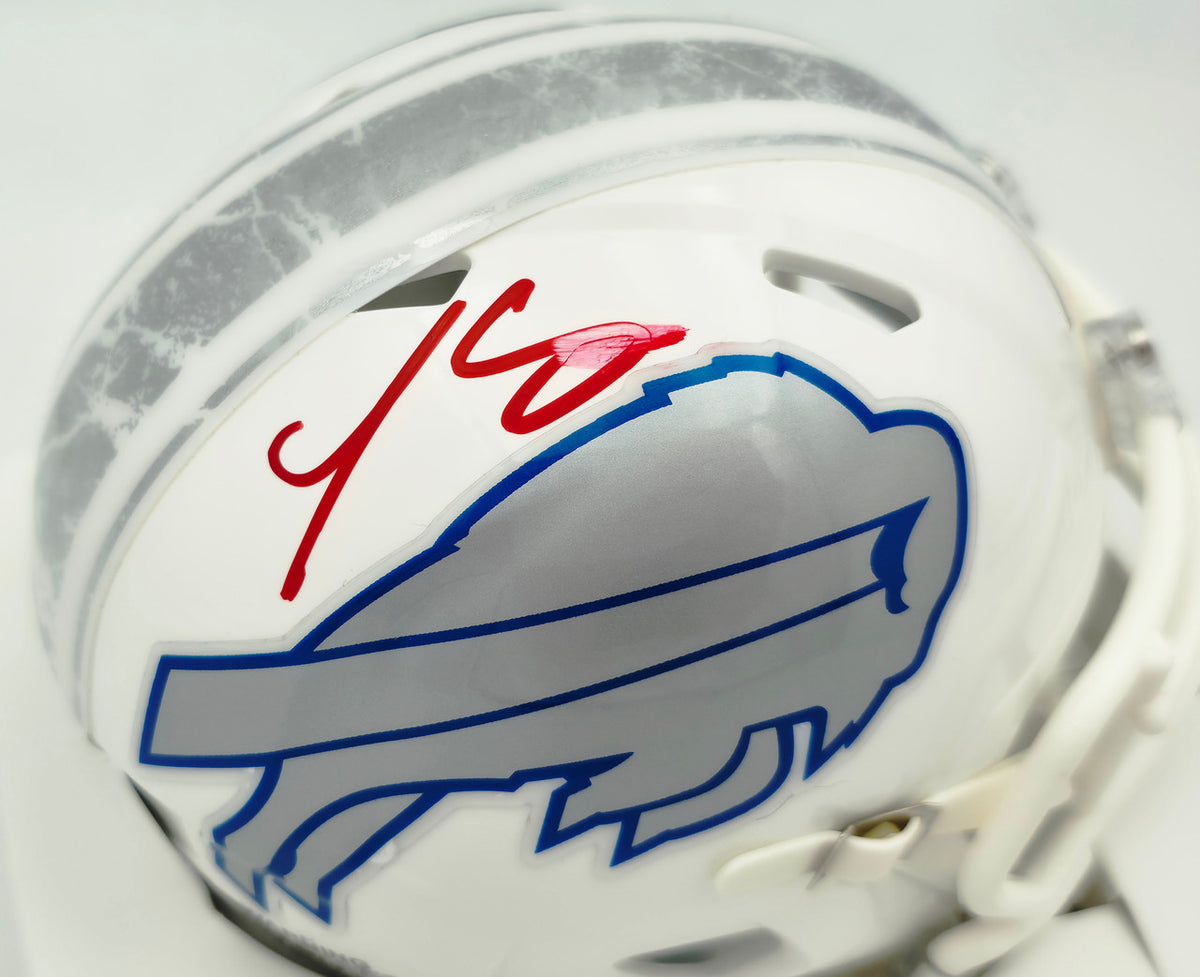LeSean McCoy Autographed Buffalo Bills White Rivalries Speed Mini Helmet Beckett BAS Witness #2W102766