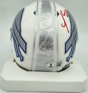 LeSean McCoy Autographed Buffalo Bills White Rivalries Speed Mini Helmet Beckett BAS Witness #2W102766