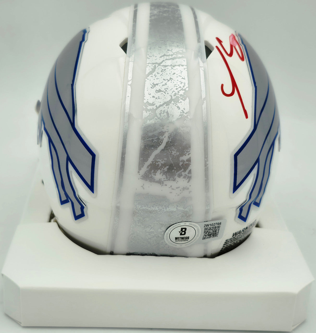 LeSean McCoy Autographed Buffalo Bills White Rivalries Speed Mini Helmet Beckett BAS Witness #2W102766
