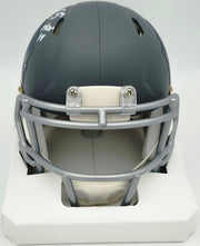Brian Urlacher Autographed Hall of Fame Slate Gray Speed Mini Helmet "HOF 18" Beckett BAS Witness #4W450673