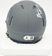 Brian Urlacher Autographed Hall of Fame Slate Gray Speed Mini Helmet "HOF 18" Beckett BAS Witness #4W450674