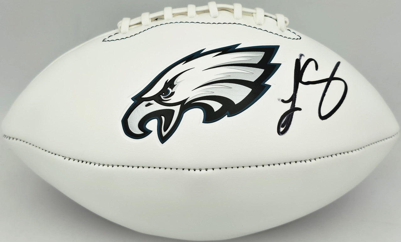 LeSean McCoy Autographed Philadelphia Eagles White Logo Football Beckett BAS Witness #2W102871