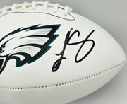 LeSean McCoy Autographed Philadelphia Eagles White Logo Football Beckett BAS Witness #2W102871