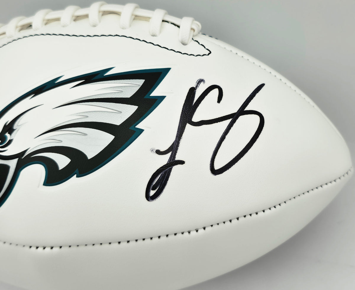LeSean McCoy Autographed Philadelphia Eagles White Logo Football Beckett BAS Witness #2W102871