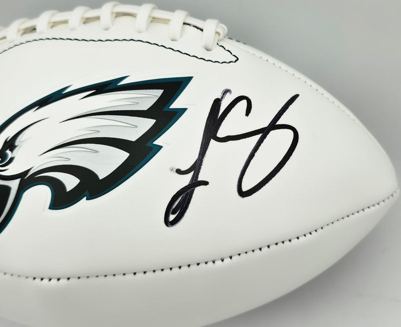LeSean McCoy Autographed Philadelphia Eagles White Logo Football Beckett BAS Witness #2W102871