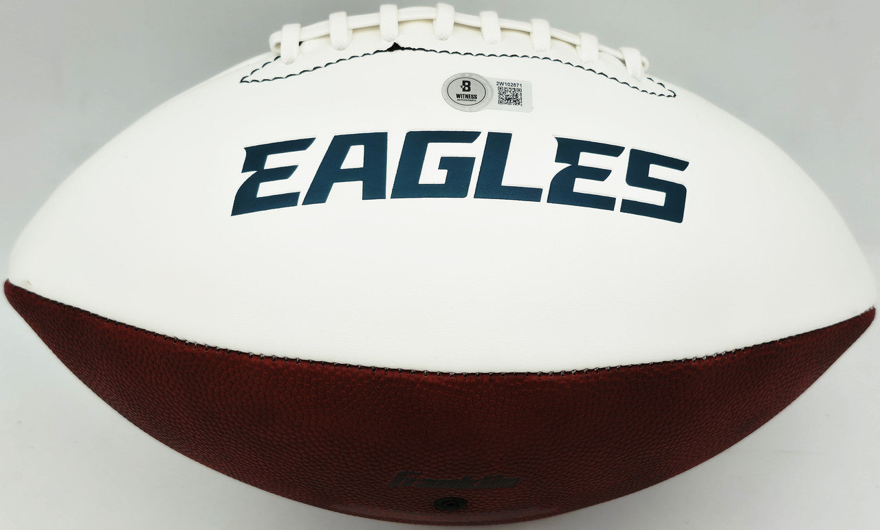 LeSean McCoy Autographed Philadelphia Eagles White Logo Football Beckett BAS Witness #2W102871