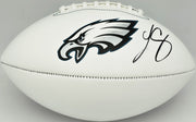 LeSean McCoy Autographed Philadelphia Eagles White Logo Football (Smudged) Beckett BAS Witness #2W102854