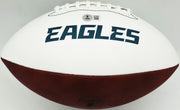 LeSean McCoy Autographed Philadelphia Eagles White Logo Football (Smudged) Beckett BAS Witness #2W102854