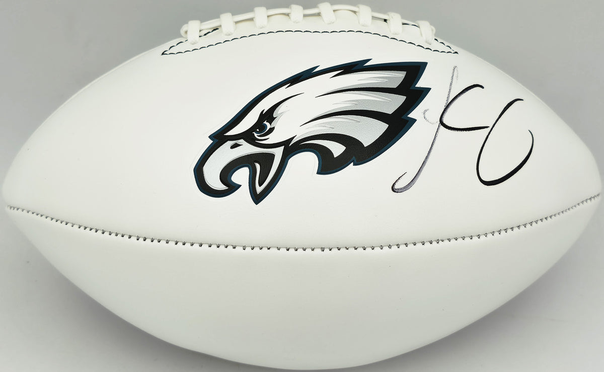 LeSean McCoy Autographed Philadelphia Eagles White Logo Football Beckett BAS Witness #2W102895