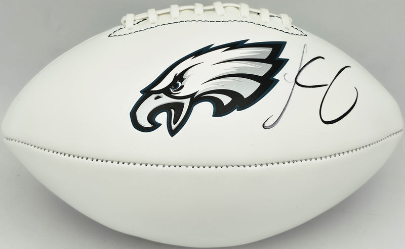 LeSean McCoy Autographed Philadelphia Eagles White Logo Football Beckett BAS Witness #2W102895