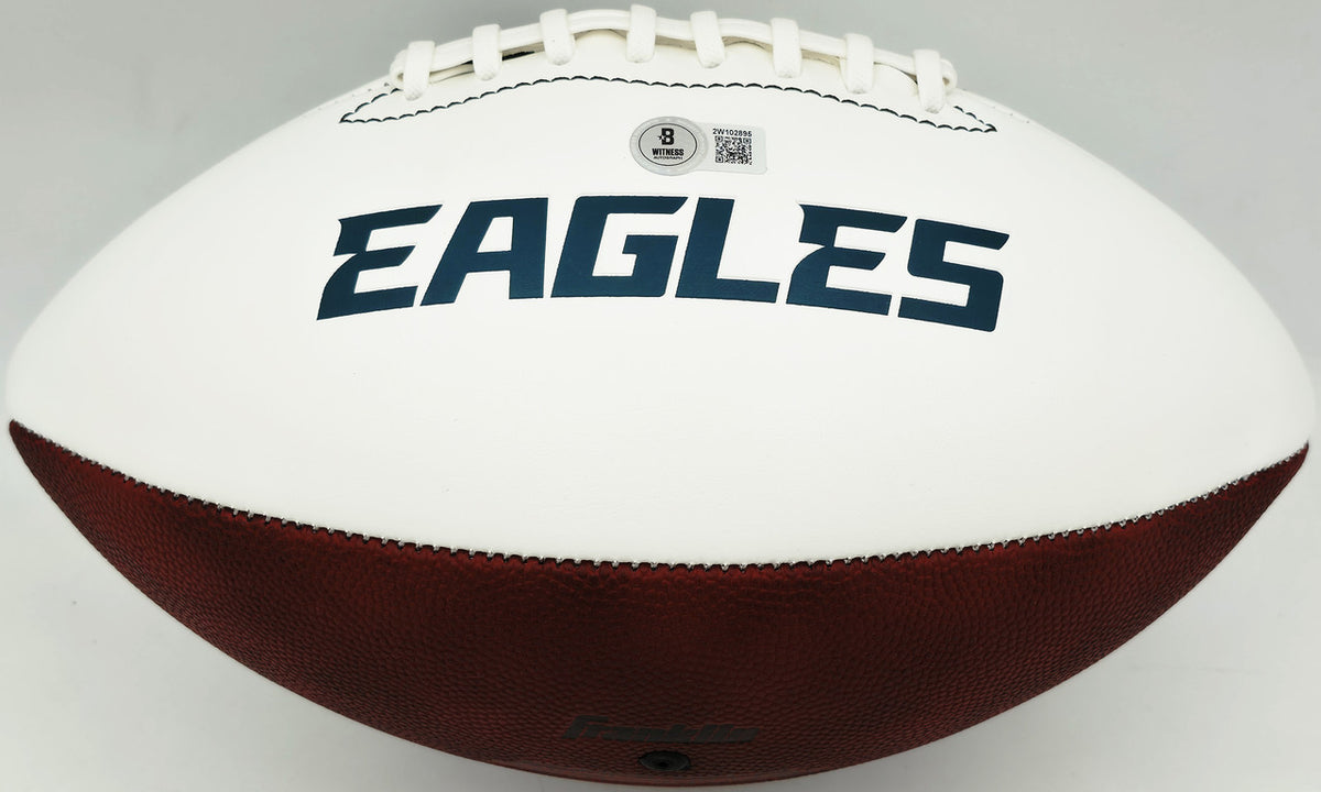 LeSean McCoy Autographed Philadelphia Eagles White Logo Football Beckett BAS Witness #2W102895