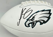 LeSean McCoy Autographed Philadelphia Eagles White Logo Football (Smudged) Beckett BAS Witness #2W102891