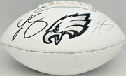 LeSean McCoy Autographed Philadelphia Eagles White Logo Football (Signed Twice) Beckett BAS Witness #2W102
