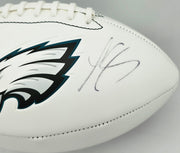 LeSean McCoy Autographed Philadelphia Eagles White Logo Football (Signed Twice) Beckett BAS Witness #2W102