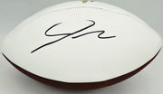 Jordan Addison Autographed Minnesota Vikings White Logo Football (Smudged) Beckett BAS QR #BW00985