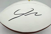 Jordan Addison Autographed Minnesota Vikings White Logo Football (Smudged) Beckett BAS QR #BW00985