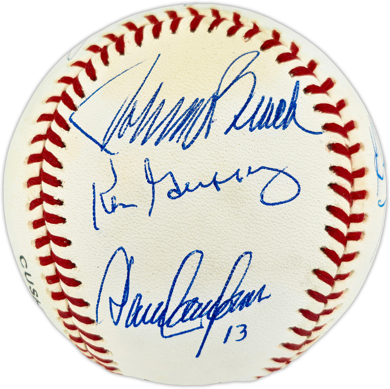 Big Red Machine Starting Lineup Autographed Official NL Baseball With 8 Signatures Including Pete Rose JSA #WB552405