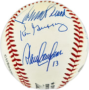 Big Red Machine Starting Lineup Autographed Official NL Baseball With 8 Signatures Including Pete Rose JSA #WB552405