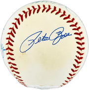 Big Red Machine Starting Lineup Autographed Official NL Baseball With 8 Signatures Including Pete Rose JSA #WB552405