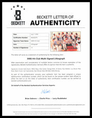 3000 Hit Club Autographed 24x36 Lithograph Photo With 13 Signatures Including Willie Mays & Hank Aaron Beckett BAS Stock #267079
