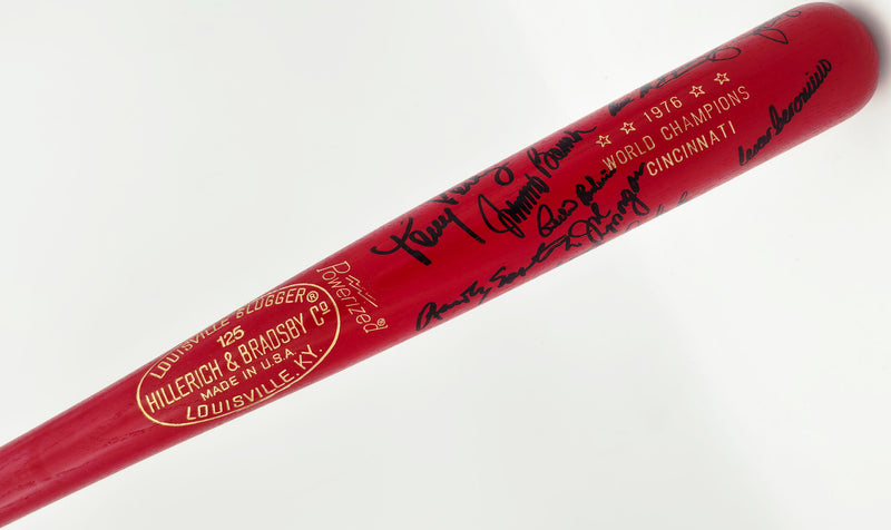 1976 Cincinnati Reds Team Autographed 1976 World Series Champions Louisville Slugger Baseball Bat With 15 Signatures Including Johnny Bench & Pete Rose Beckett BAS #AG020320
