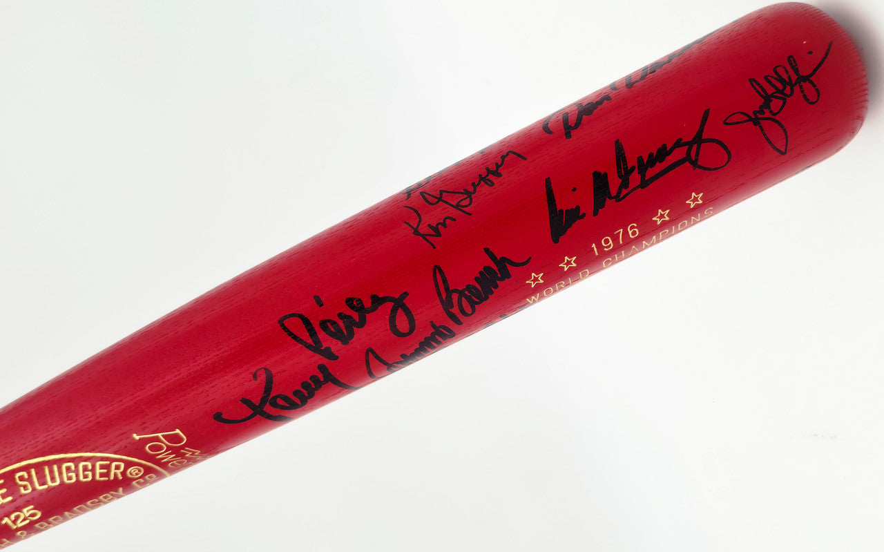 1976 Cincinnati Reds Team Autographed 1976 World Series Champions Louisville Slugger Baseball Bat With 15 Signatures Including Johnny Bench & Pete Rose Beckett BAS #AG020320