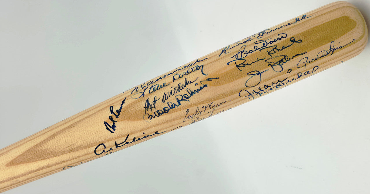MLB Hall of Famers Autographed Bill Terry Louisville Slugger Baseball Bat With 29 Signatures Including Sandy Koufax Beckett BAS #AG020327
