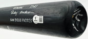 Rickey Henderson Autographed Game Issued Louisville Slugger T141 Baseball Bat San Diego Padres Beckett BAS QR #BX67569