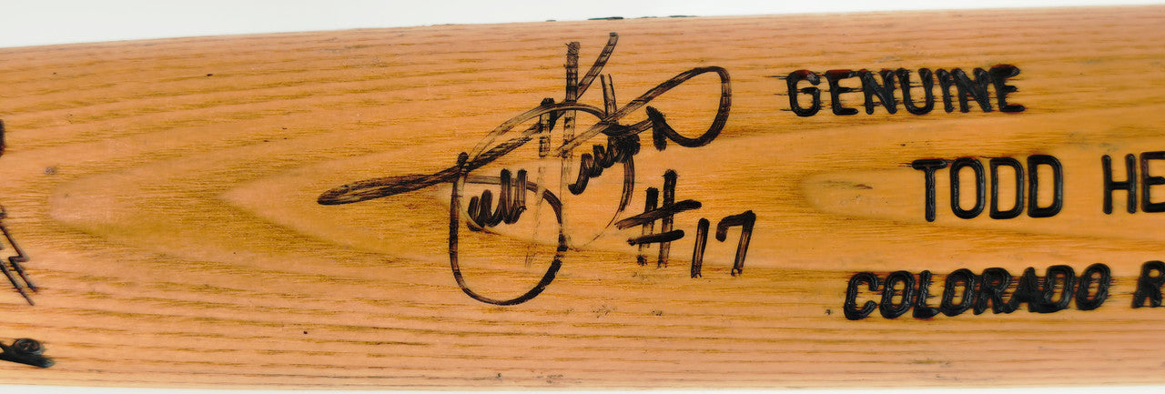 Todd Helton Autographed Game Used Uncracked Louisville Slugger C271 Baseball Bat (Light Use) Colorado Rockies Beckett BAS QR #BX67574