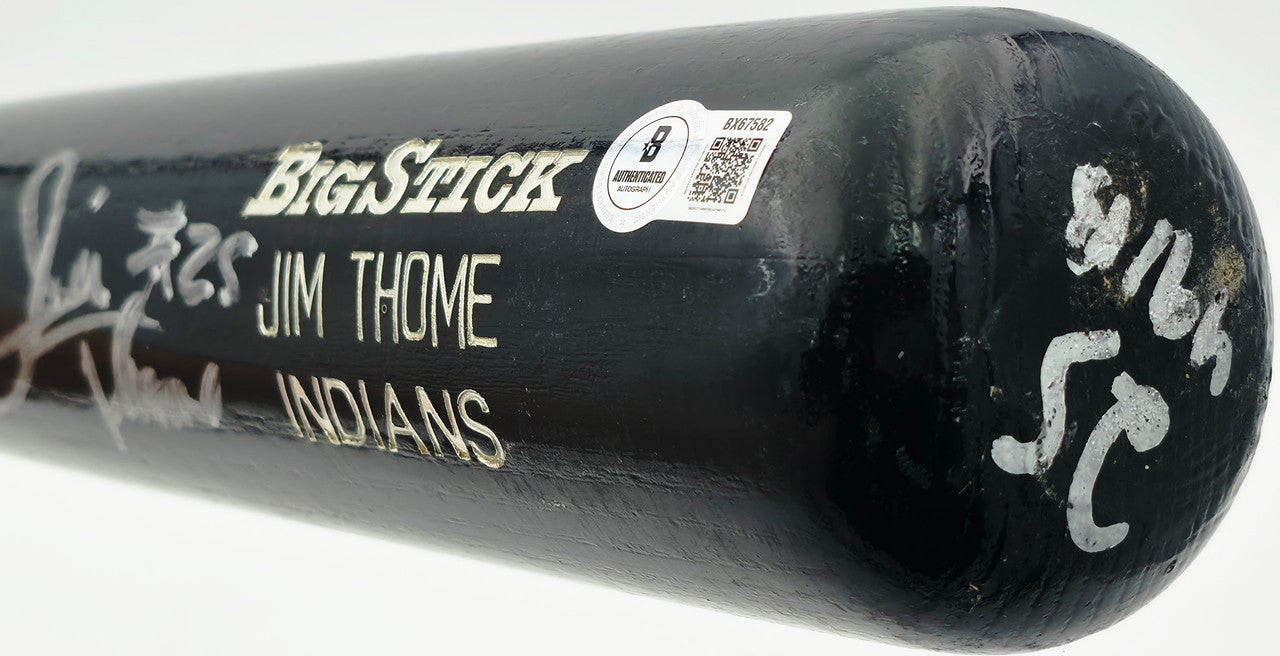 Jim Thome Autographed Game Issued Rawlings 491B Baseball Bat Cleveland Indians Beckett BAS QR #BX67582