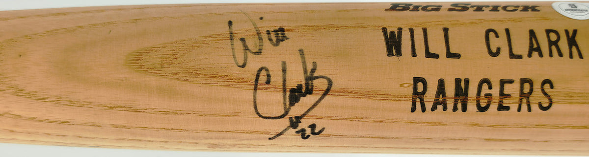 Will Clark Autographed Game Issued Rawlings 460WC Baseball Bat Texas Rangers Beckett BAS QR #BX67590