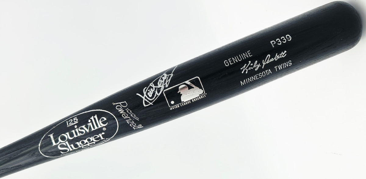Kirby Puckett Autographed Black Louisville Slugger Game Model Baseball Bat Minnesota Twins JSA #BA00160