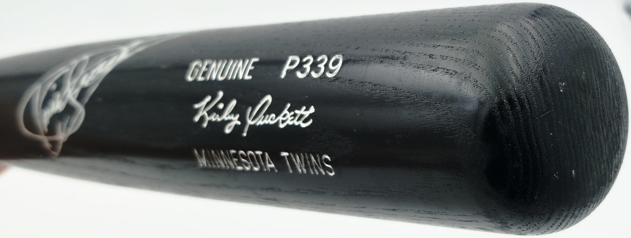 Kirby Puckett Autographed Black Louisville Slugger Game Model Baseball Bat Minnesota Twins JSA #BA00154
