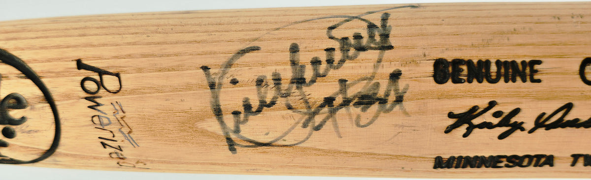 Kirby Puckett Autographed Blonde Louisville Slugger Game Model Baseball Bat Minnesota Twins "#34" JSA #BA00156