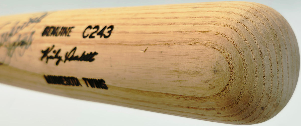 Kirby Puckett Autographed Blonde Louisville Slugger Game Model Baseball Bat Minnesota Twins "#34" JSA #BA00156