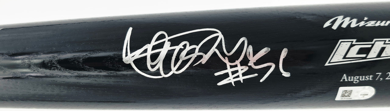 Ichiro Suzuki Autographed Black Mizuno 3000th Hit Baseball Bat Miami Marlins "#51" "8/7/16" MLB Holo #JB615295