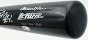 Ichiro Suzuki Autographed Black Mizuno 3000th Hit Baseball Bat Miami Marlins "#51" "8/7/16" MLB Holo #JB615295