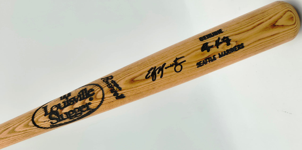Edgar Martinez Autographed Blonde Louisville Slugger Game Model Baseball Bat Seattle Mariners Beckett BAS Witness #4W625586