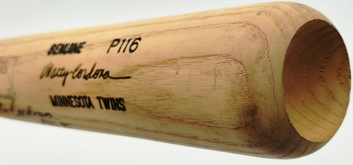 Marty Cordova Autographed Blonde Louisville Slugger P116 Game Issued Baseball Bat Minnesota Twins "ROY 95" SKU #267232