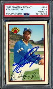 Ken Griffey Jr. Autographed 1989 Bowman Tiffany Rookie Card #220 Seattle Mariners PSA 5 Auto Grade Gem Mint 10 PSA/DNA #161449169
