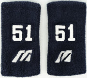 Unsigned Ichiro Suzuki 1999 Game Used Orix Blue Wave Black Mizuno Wristbands IS Holo SKU #267258