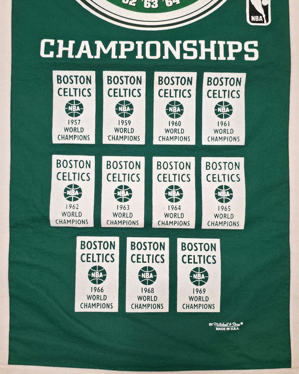 Bill Russell Autographed 11 Champions 30th Anniversary Banner Boston Celtics "#6" Beckett BAS #AE57455