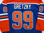 Edmonton Oilers Wayne Gretzky Autographed Orange & Blue Jersey Beckett BAS #AE85520