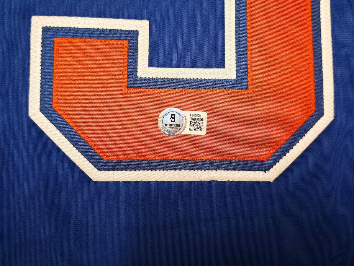 Edmonton Oilers Wayne Gretzky Autographed Orange & Blue Jersey Beckett BAS #AE85520