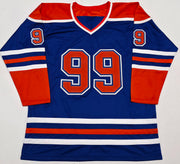 Edmonton Oilers Wayne Gretzky Autographed Orange & Blue Jersey Beckett BAS #AE85520