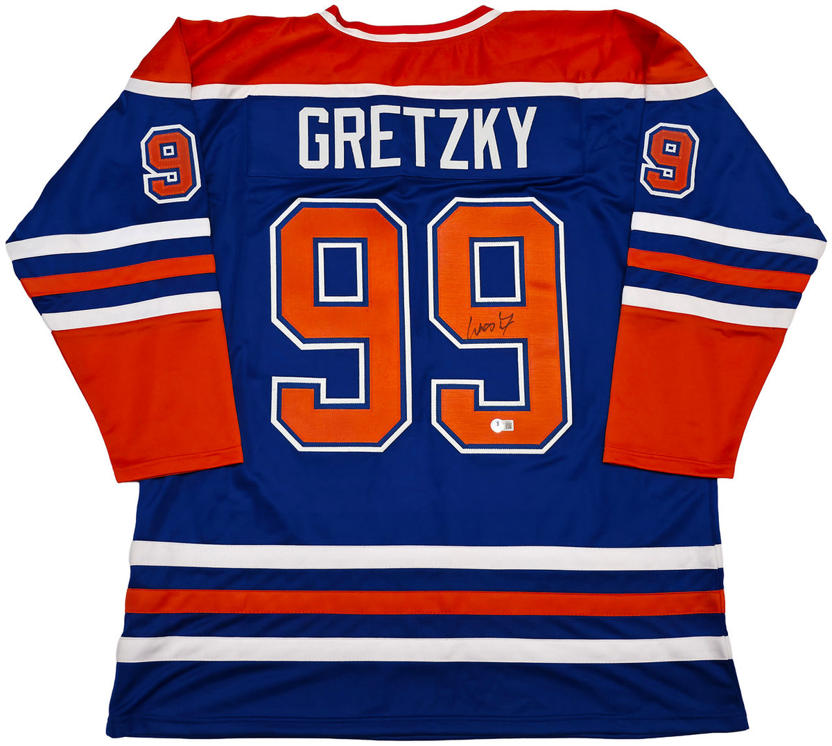Edmonton Oilers Wayne Gretzky Autographed Orange & Blue Jersey Beckett BAS #AE85519